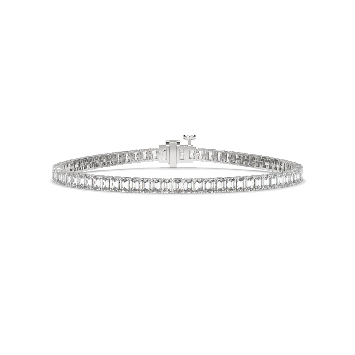 Silver bracelet with emerald-cut diamonds GLAM NYC