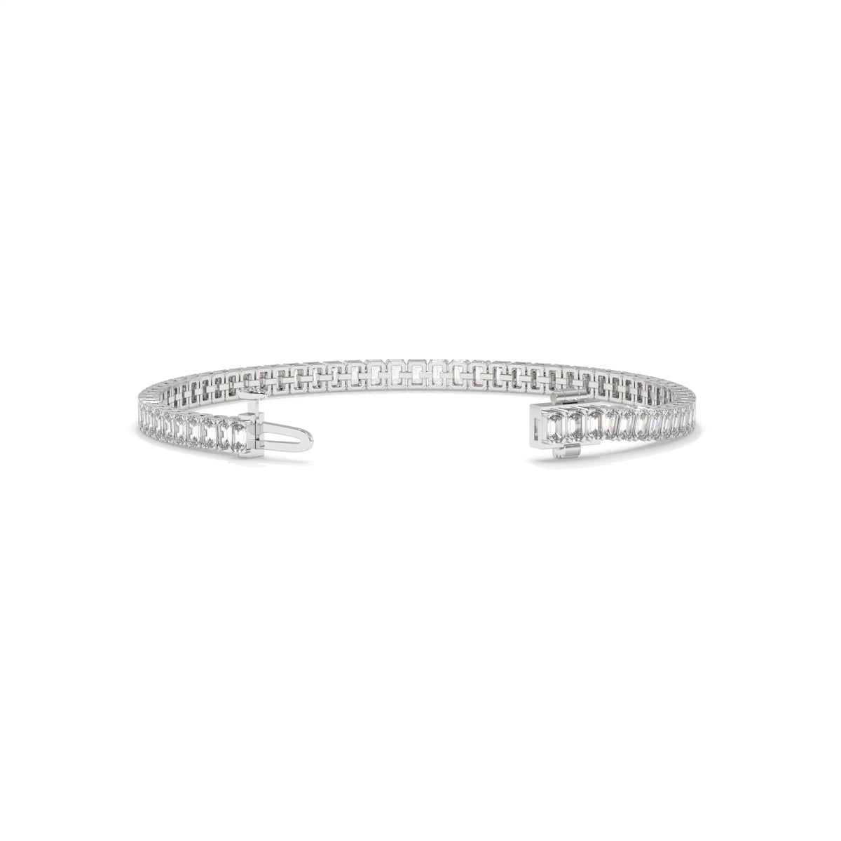 Silver bracelet with emerald-cut diamonds GLAM NYC