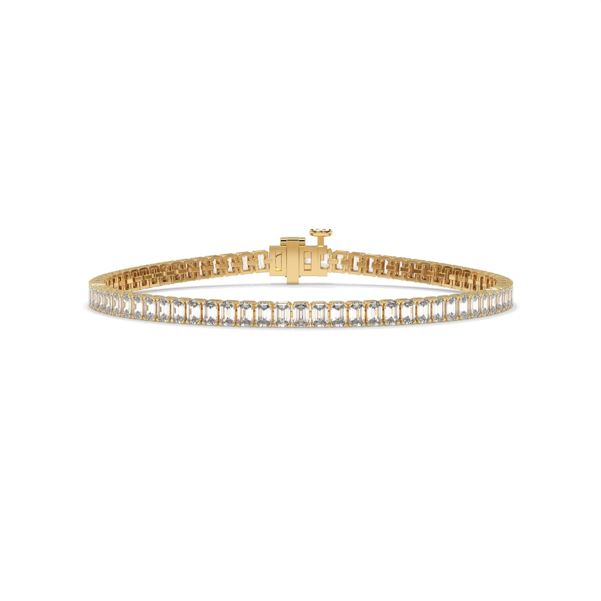 Gold bracelet with emerald-cut diamonds GLAM NYC