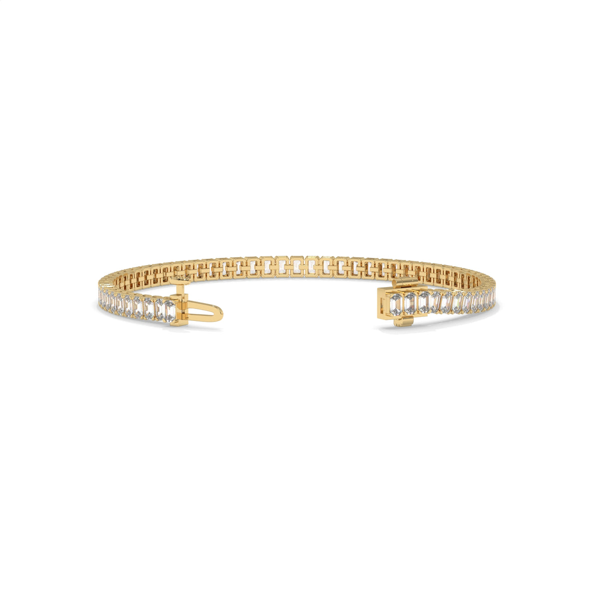 Gold bracelet with emerald-cut diamonds GLAM NYC