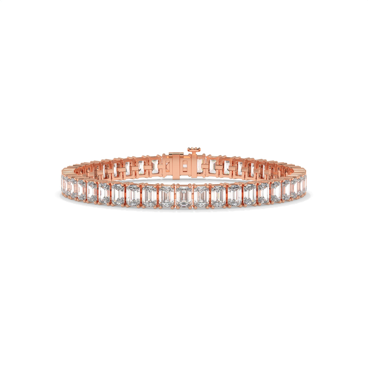 Rose gold bracelet with emerald-cut diamonds GLAM NYC