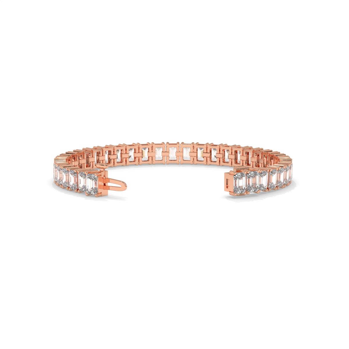 Rose gold bracelet with emerald-cut diamonds GLAM NYC