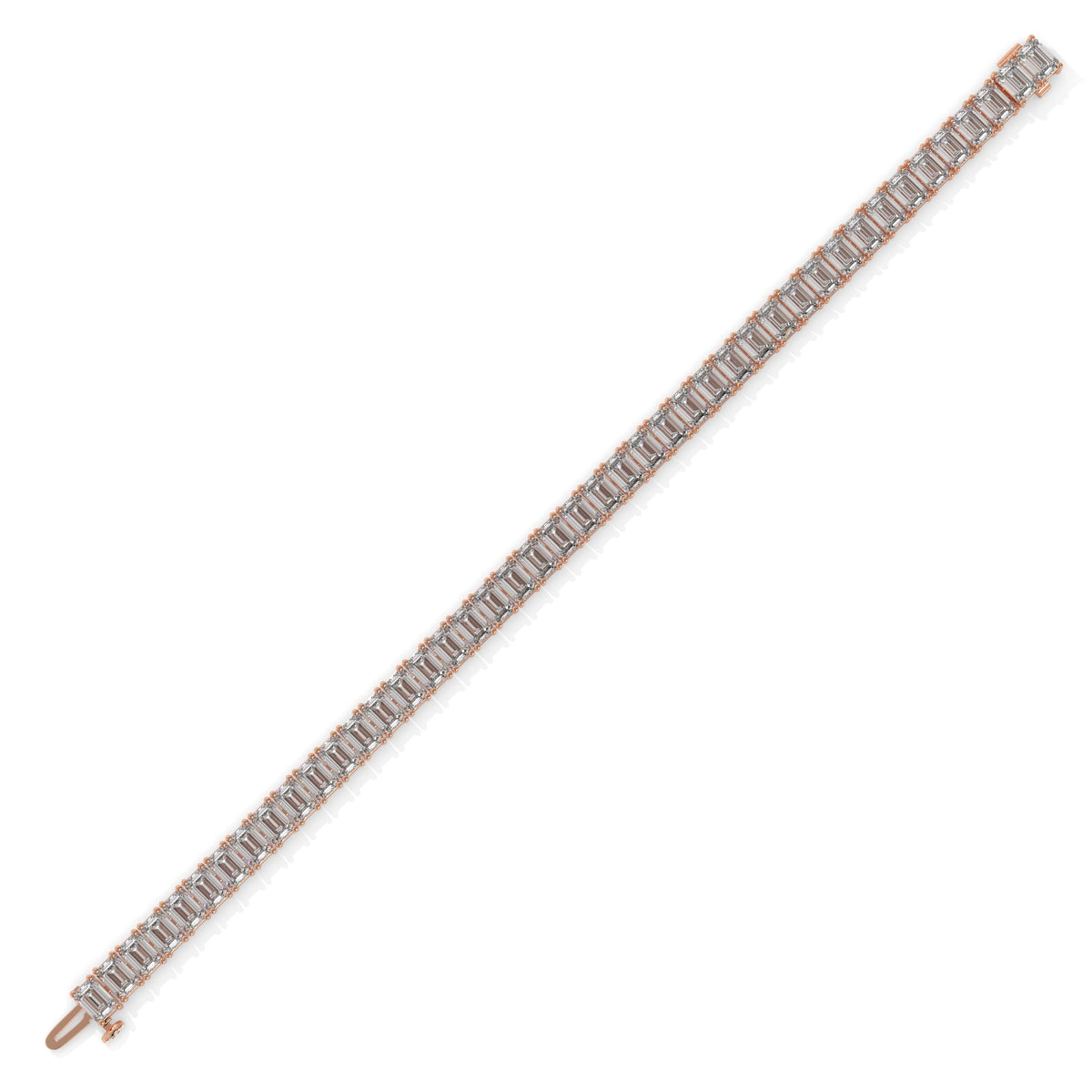 Rose gold bracelet with emerald-cut diamonds GLAM NYC