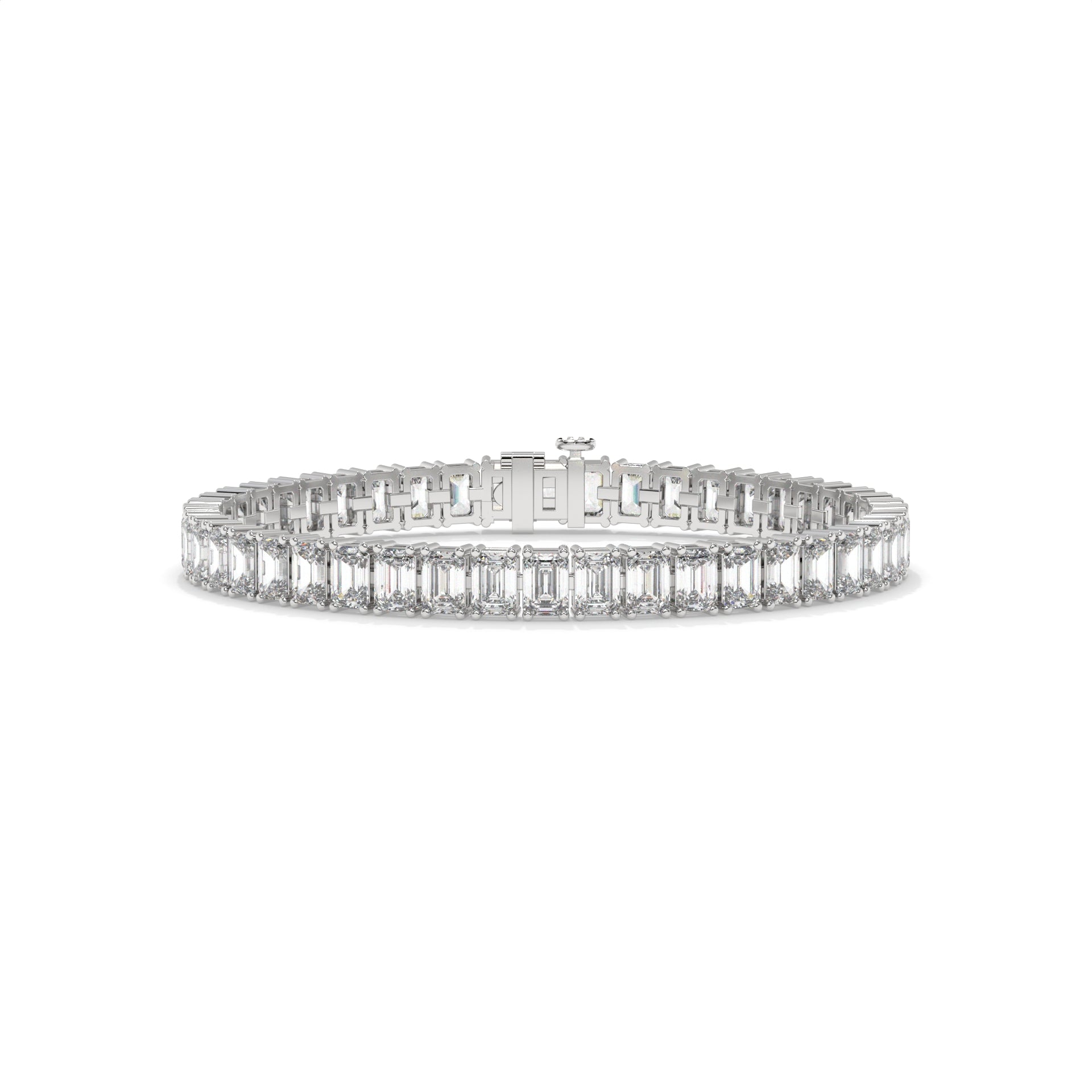 Silver bracelet with emerald-cut diamonds GLAM NYC