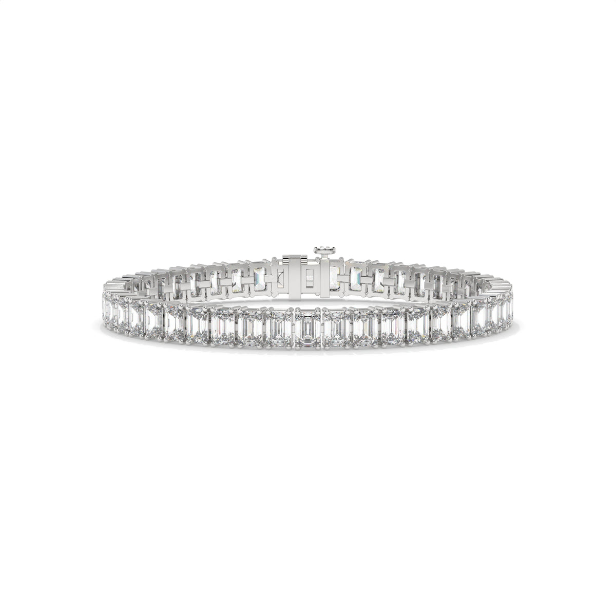 Silver bracelet with emerald-cut diamonds GLAM NYC