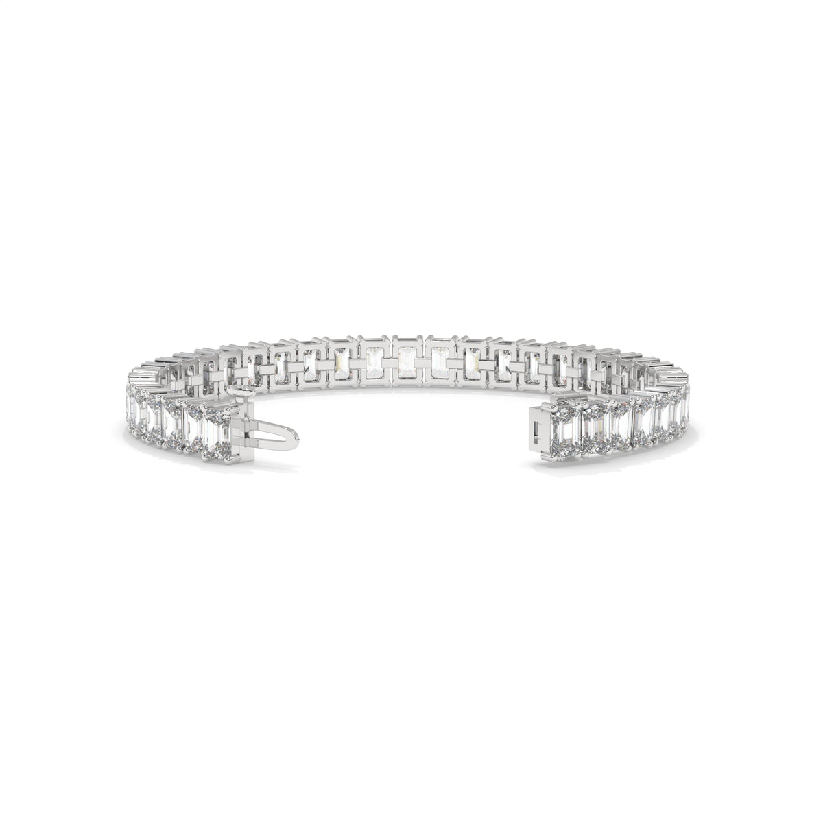 Silver bracelet with emerald-cut diamonds GLAM NYC