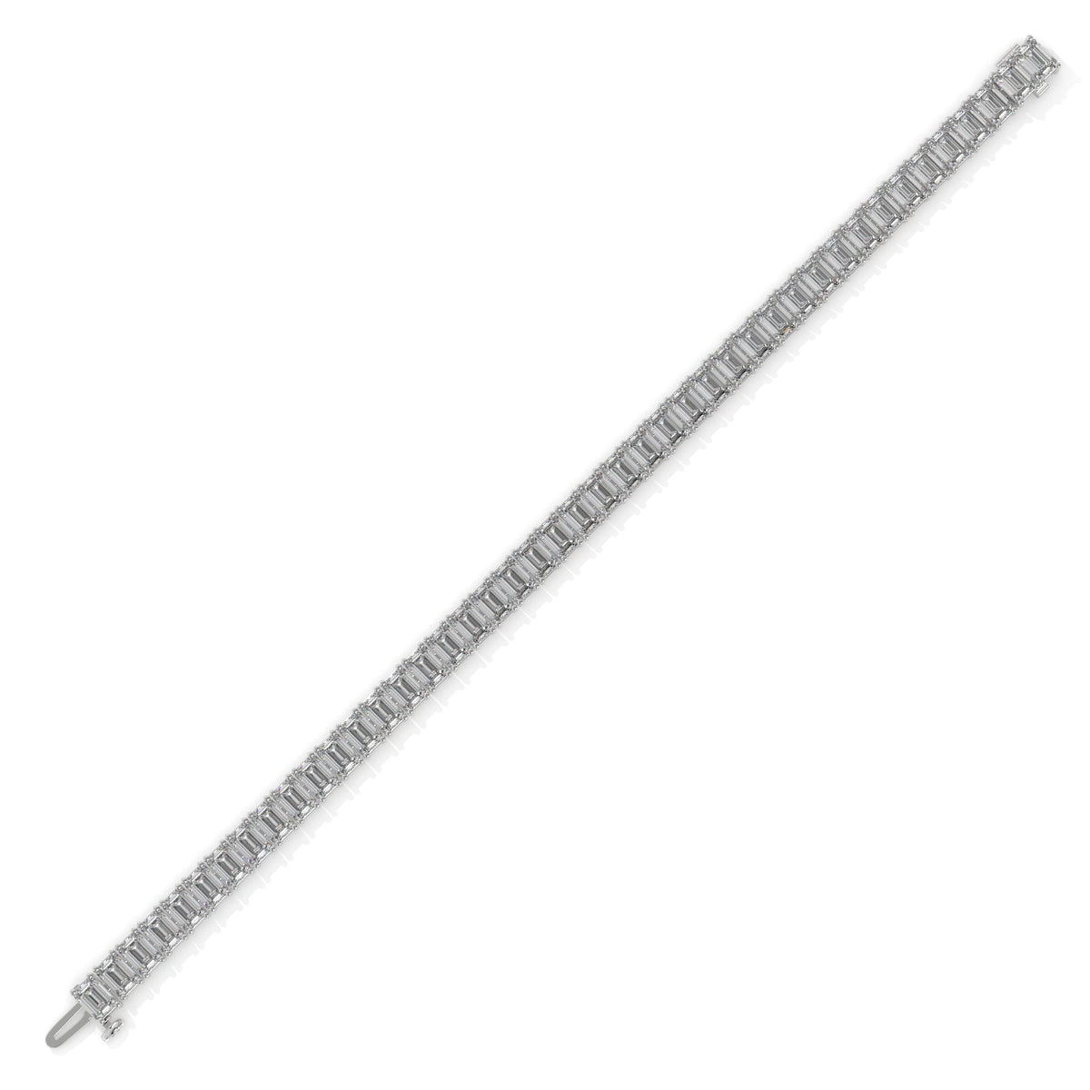 Silver bracelet with emerald-cut diamonds GLAM NYC