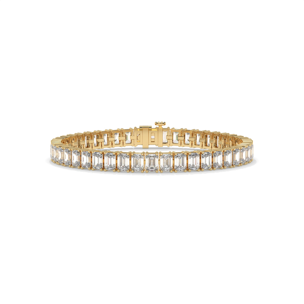 Gold bracelet with emerald-cut diamonds GLAM NYC