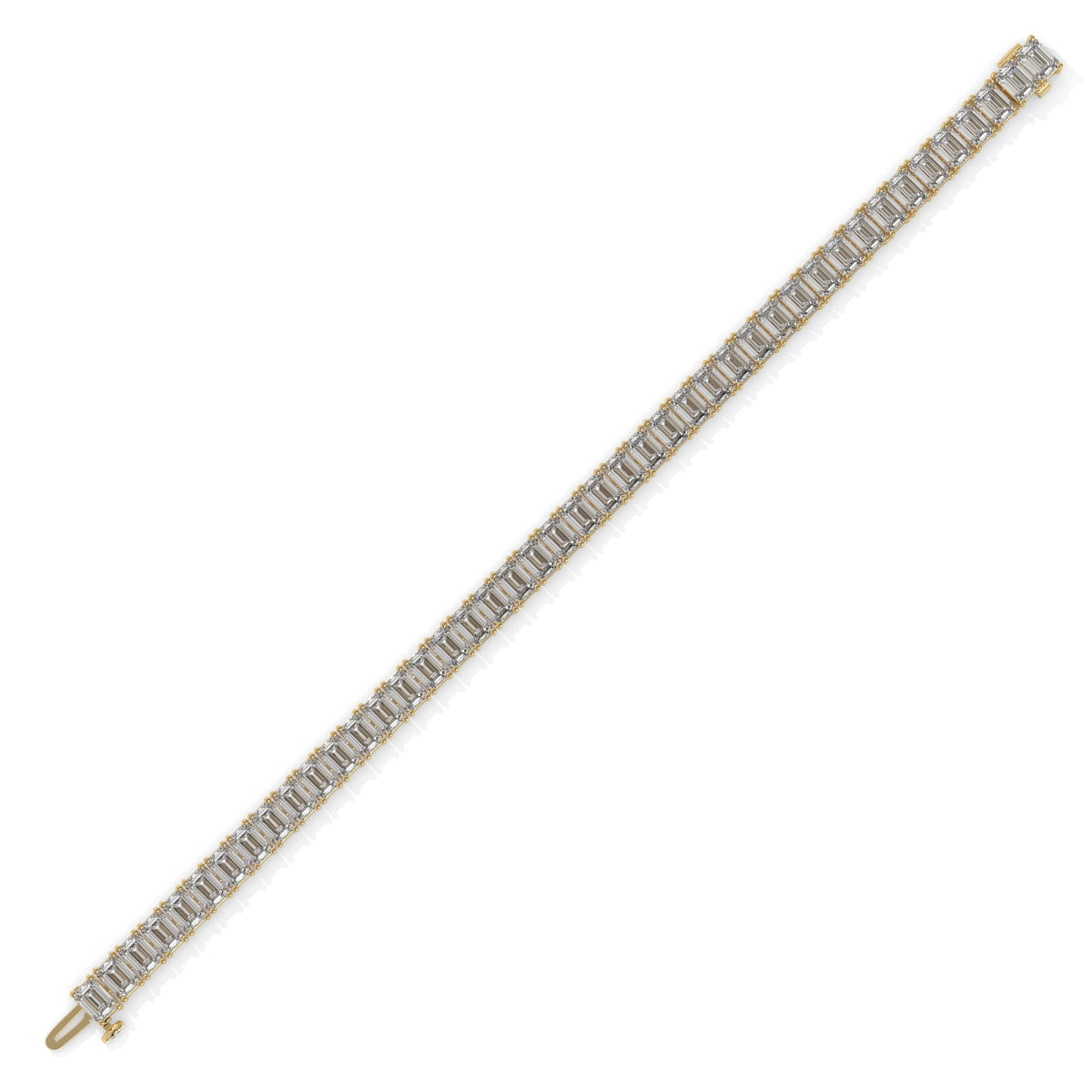 Gold bracelet with emerald-cut diamonds GLAM NYC