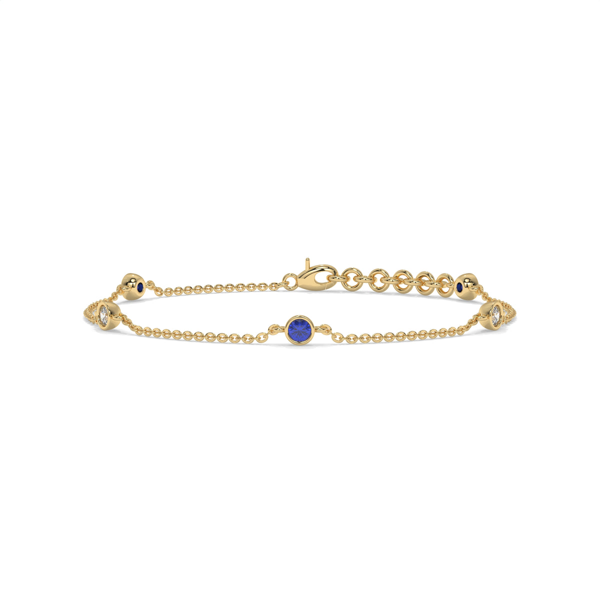 Gold bracelet with blue gemstones GLAM NYC