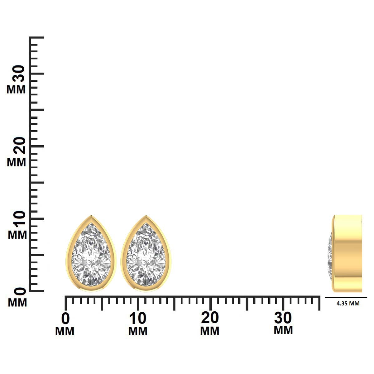 2.00 CTW Lab-Grown Diamond Pear Stud Earrings