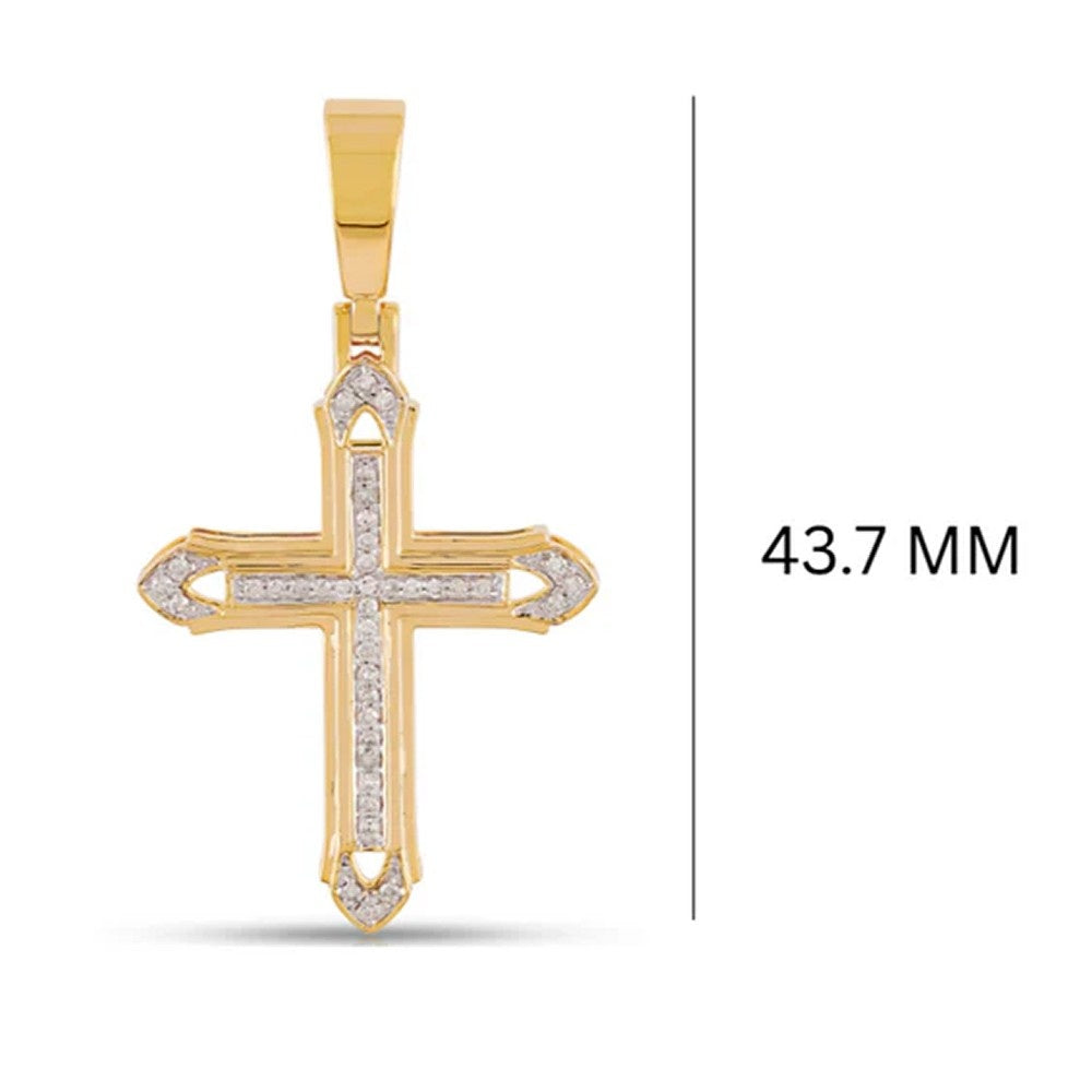 Minimal Arrow Tip Diamond Cross Pendant – Sterling Silver