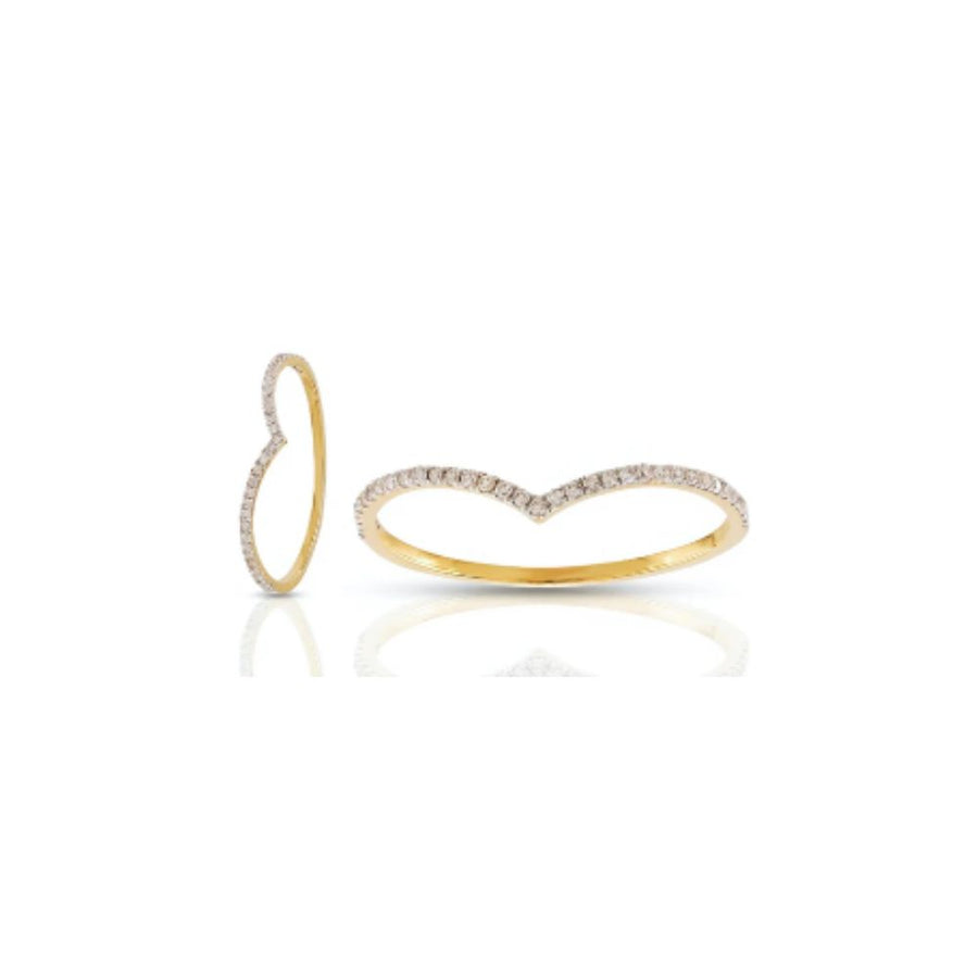 Minimal Heart Curve Lab-Grown Diamond Ring (Sterling Silver)