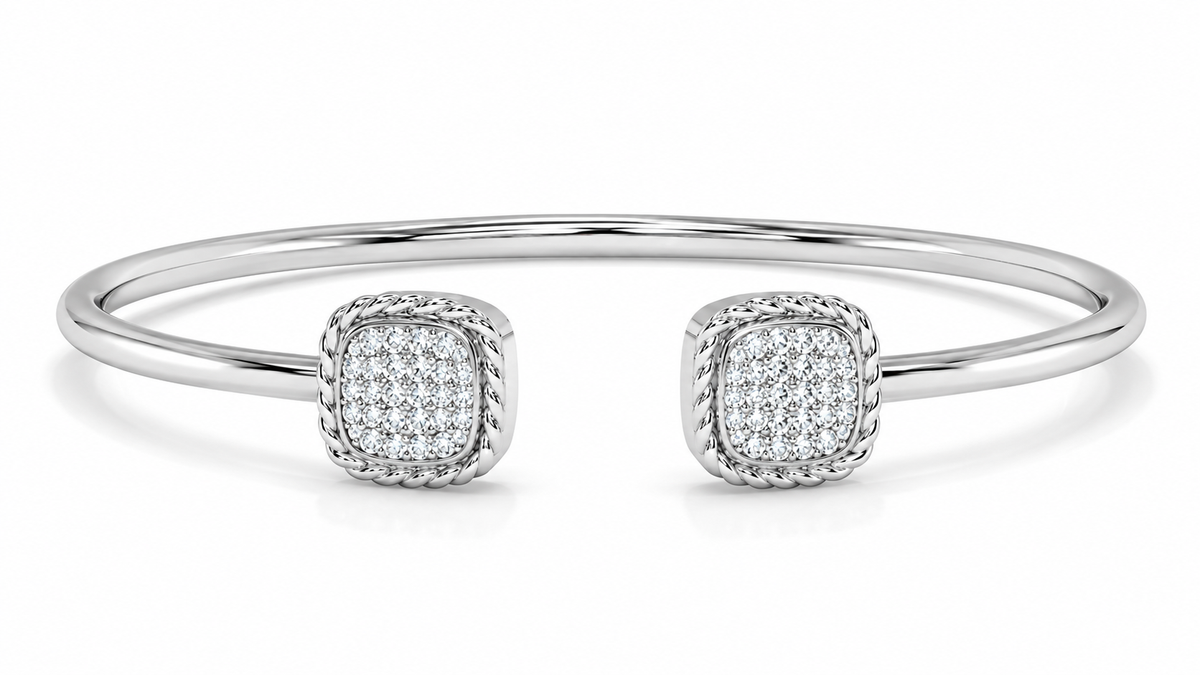 Open Cuff Diamond Bangle Bracelet – 0.40 CTW-1