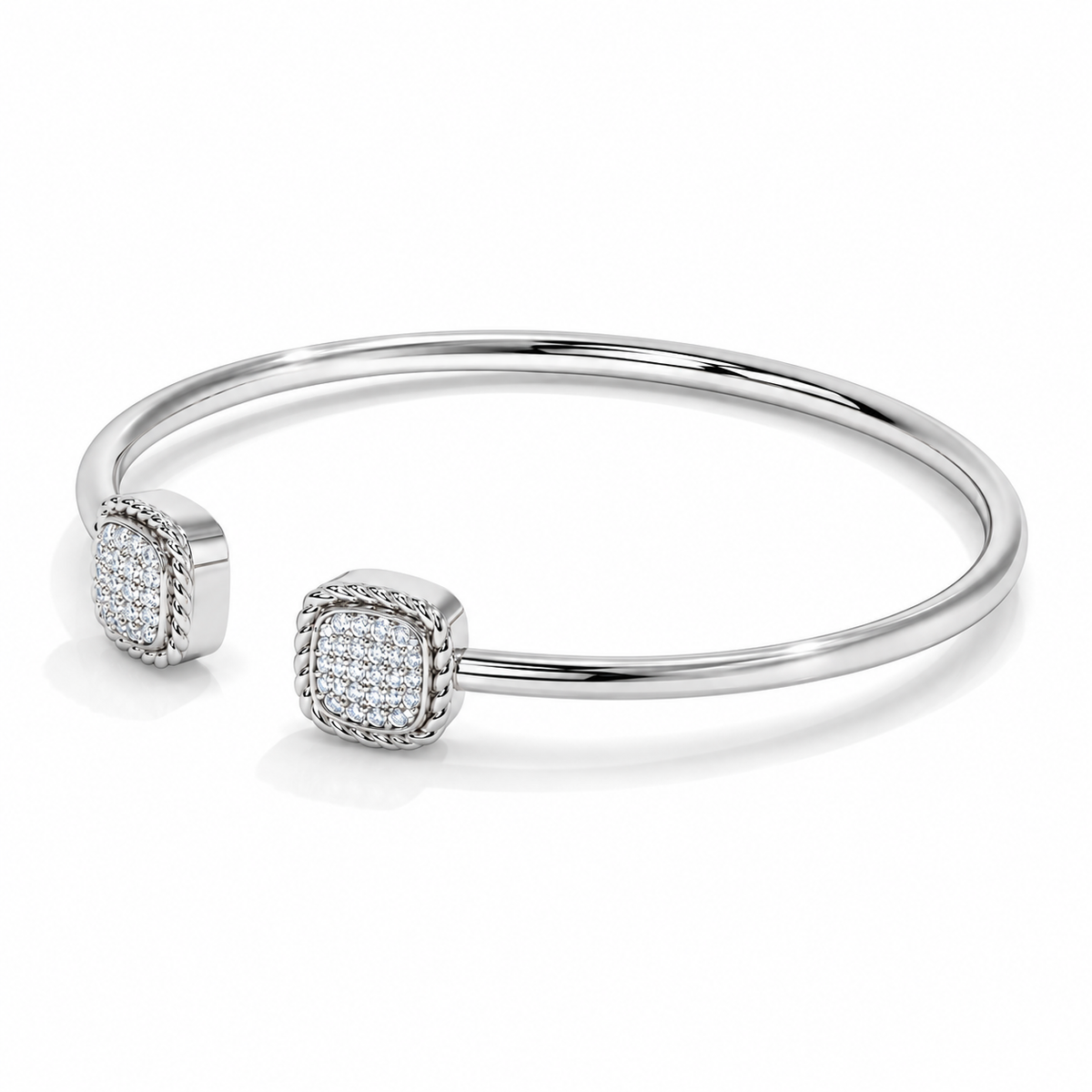Open Cuff Diamond Bangle Bracelet – 0.40 CTW-4