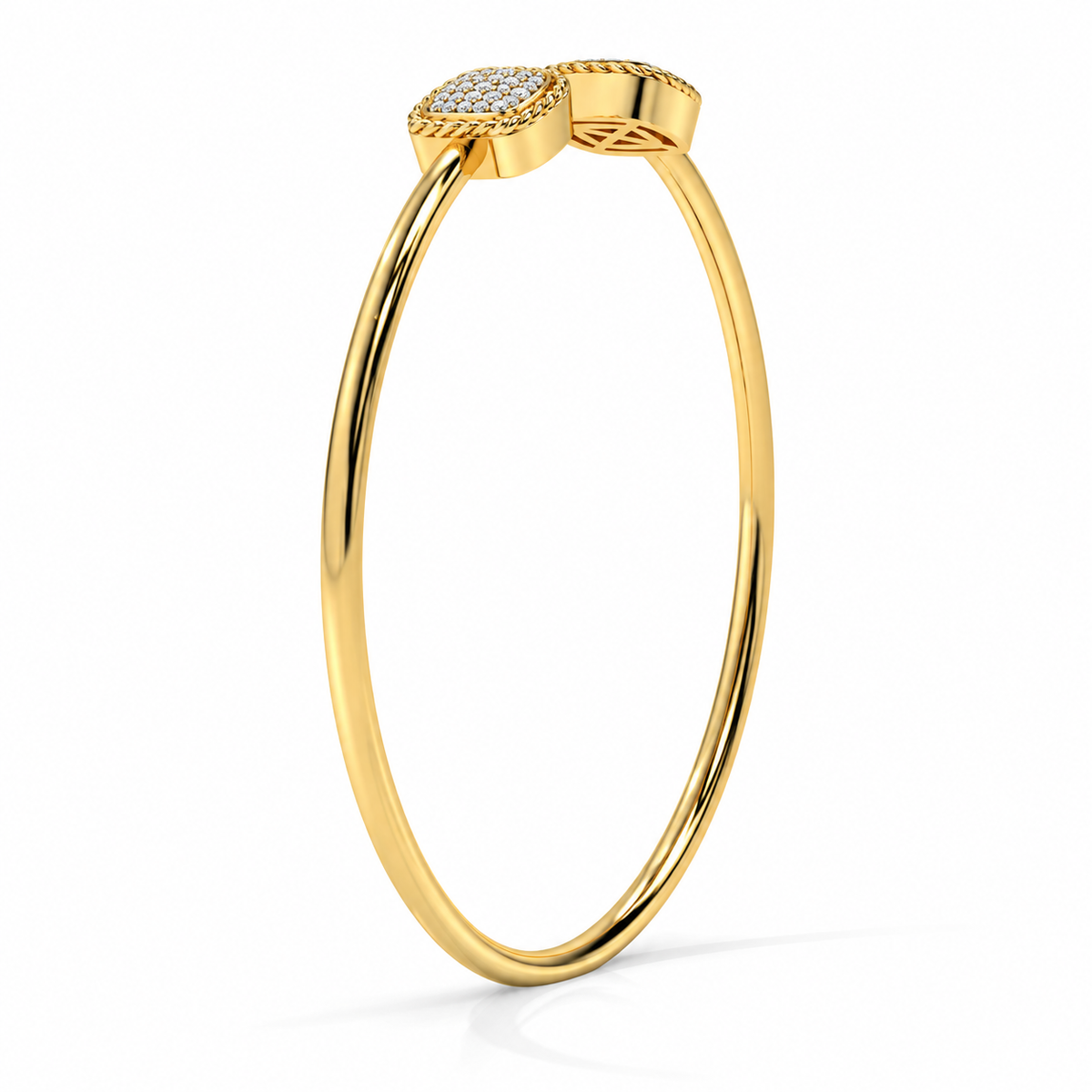 Open Cuff Diamond Bangle Bracelet – 0.40 CTW-6