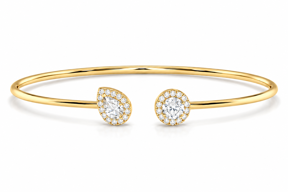 Open Cuff Diamond Bangle Bracelet – 0.93 CTW-3