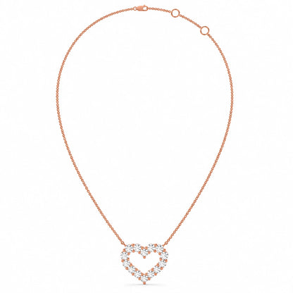 Open Heart Necklace – 0.48 CTW Rose Gold Full chain