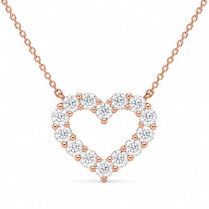 Open Heart Necklace – 0.48 CTW Rose Gold Half Chain