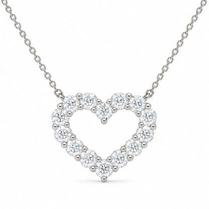 Open Heart Necklace – 0.48 CTW White Gold Half Chain