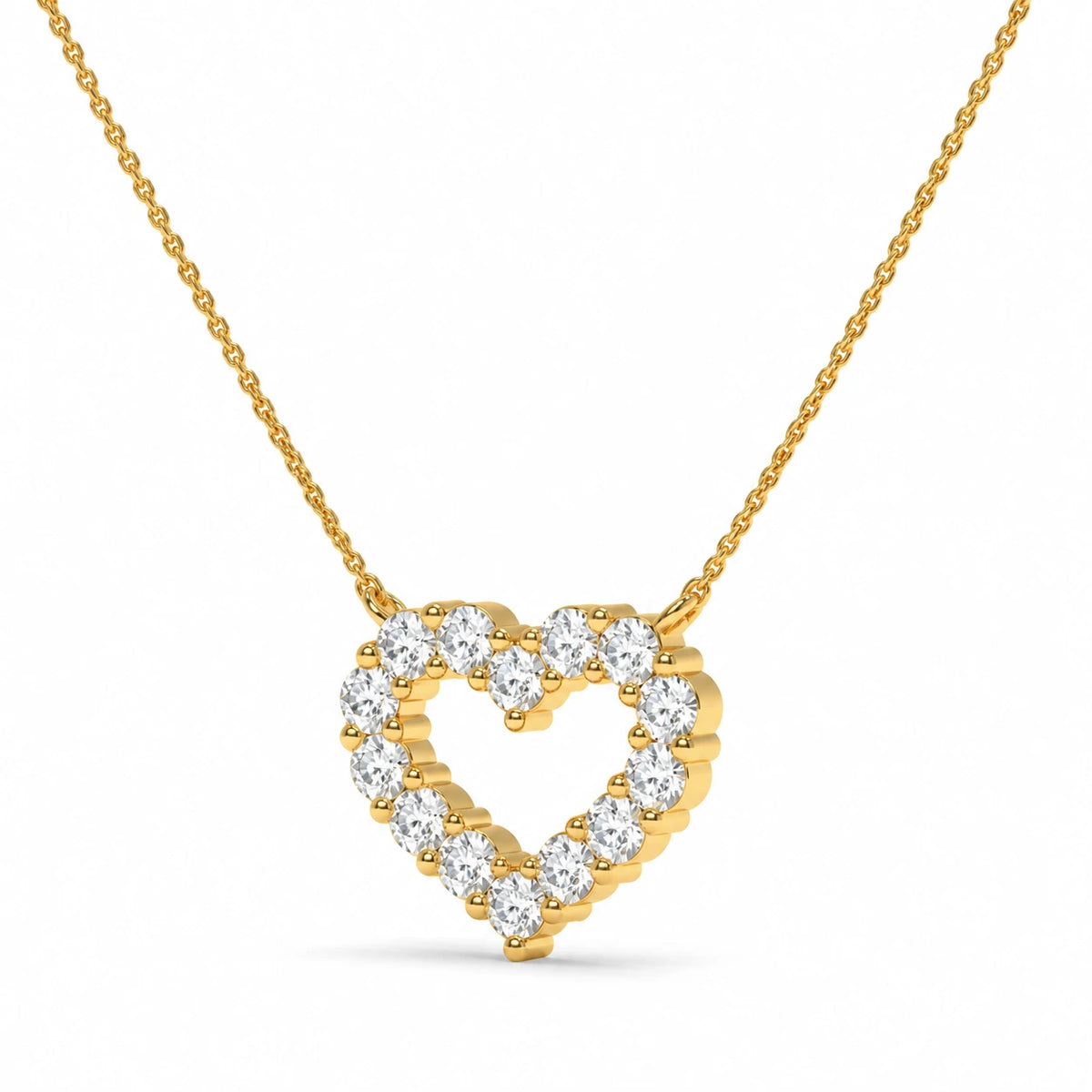 Open Heart Necklace – 0.48 CTW Yellow Gold Cross View