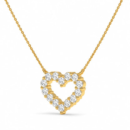 Open Heart Necklace – 0.48 CTW Yellow Gold Cross View