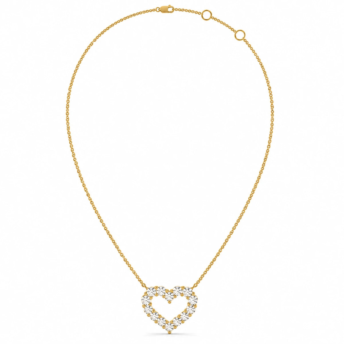 Open Heart Necklace – 0.48 CTW Yellow Gold Full chain