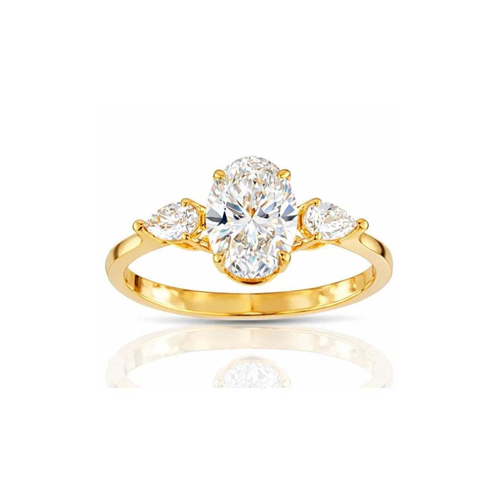 Oval Cut Lab-Grown Diamond Engagement Ring (Sterling Silver) GLAM NYC