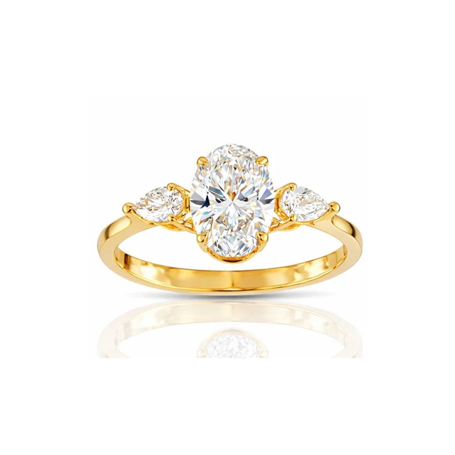 Oval Cut Lab-Grown Diamond Engagement Ring (Sterling Silver) GLAM NYC