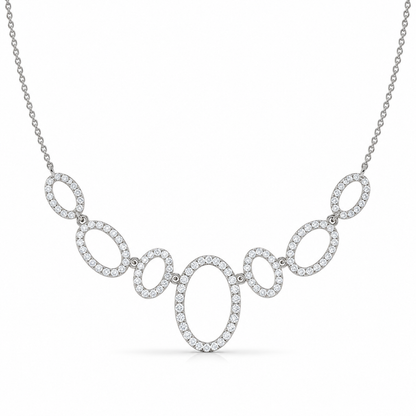 Oval Halo Diamond Statement Necklace – 1.64 CTW-1