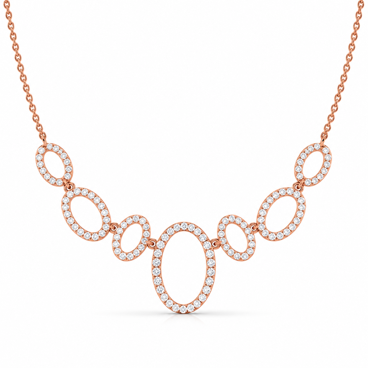 Oval Halo Diamond Statement Necklace – 1.64 CTW-2