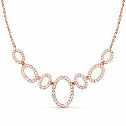 Oval Halo Diamond Statement Necklace – 1.64 CTW-2