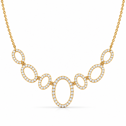 Oval Halo Diamond Statement Necklace – 1.64 CTW-3