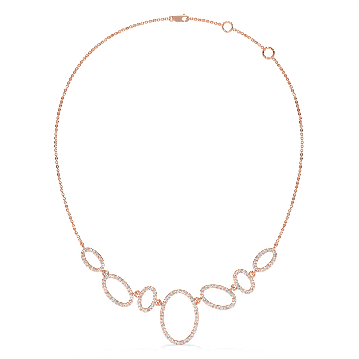 Oval Halo Diamond Statement Necklace – 1.64 CTW