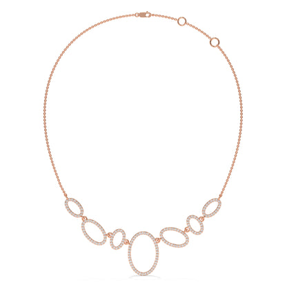 Oval Halo Diamond Statement Necklace – 1.64 CTW