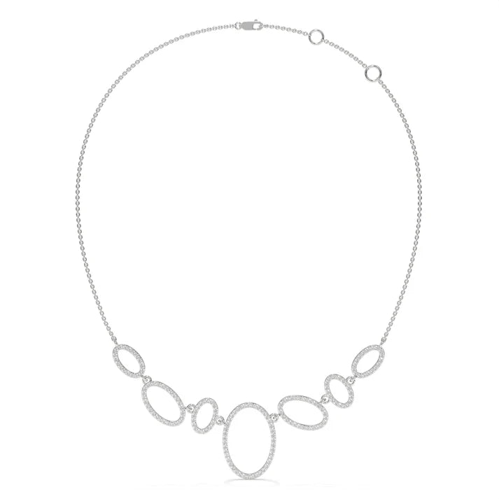 Oval Halo Diamond Statement Necklace – 1.64 CTW (2)