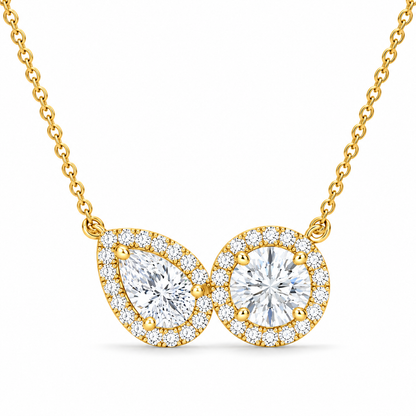Pear & Halo Diamond Pendant Necklace – 0.93 CTW-2