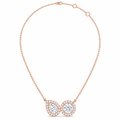 Pear & Halo Diamond Pendant Necklace – 0.93 CTW-4
