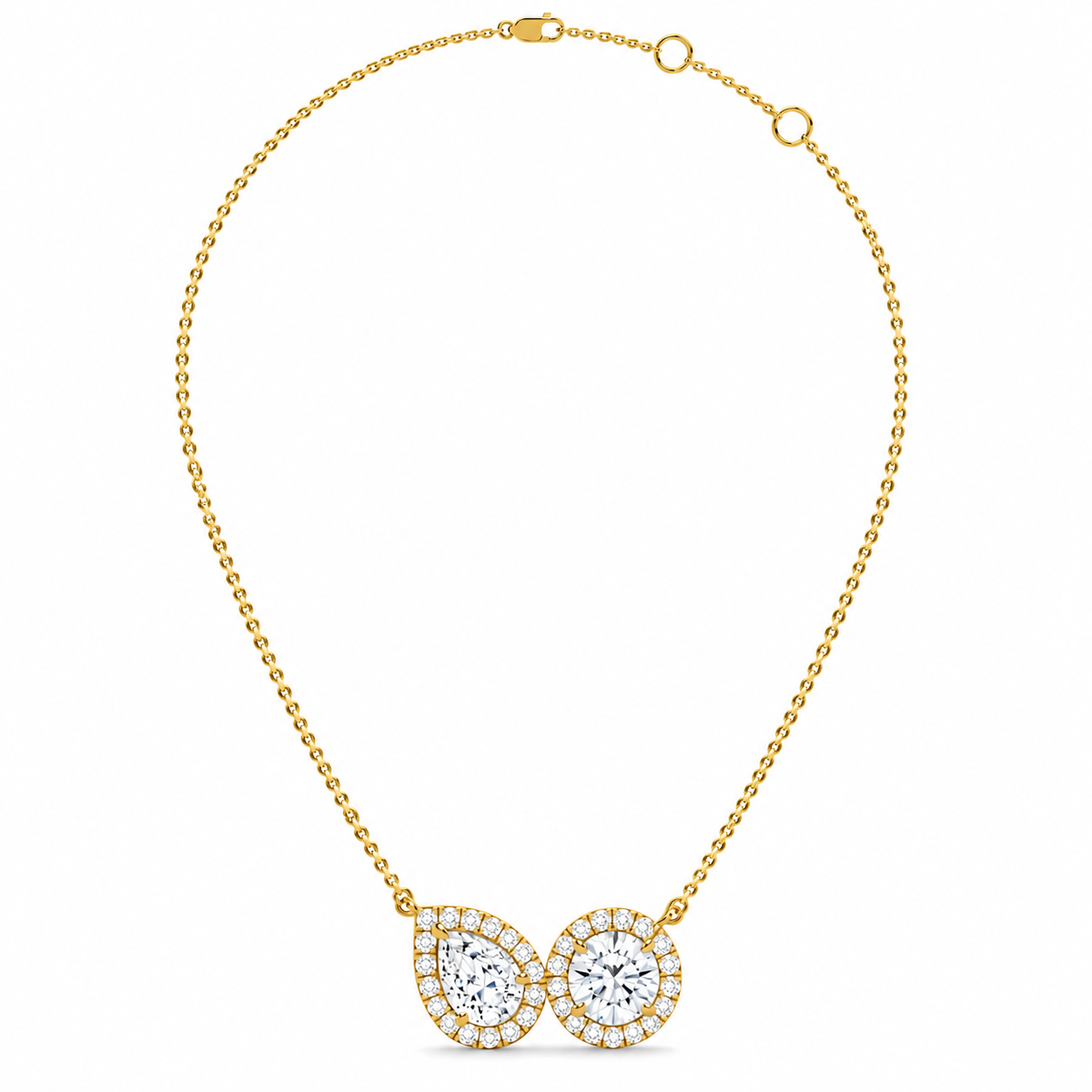 Pear & Halo Diamond Pendant Necklace – 0.93 CTW-5