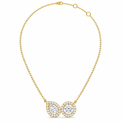 Pear & Halo Diamond Pendant Necklace – 0.93 CTW-5