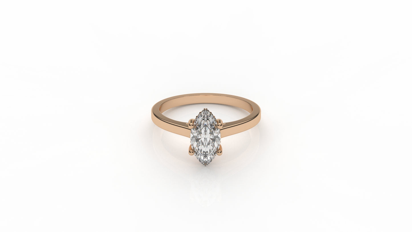 Rose gold ring with diamond GLAM NYC
