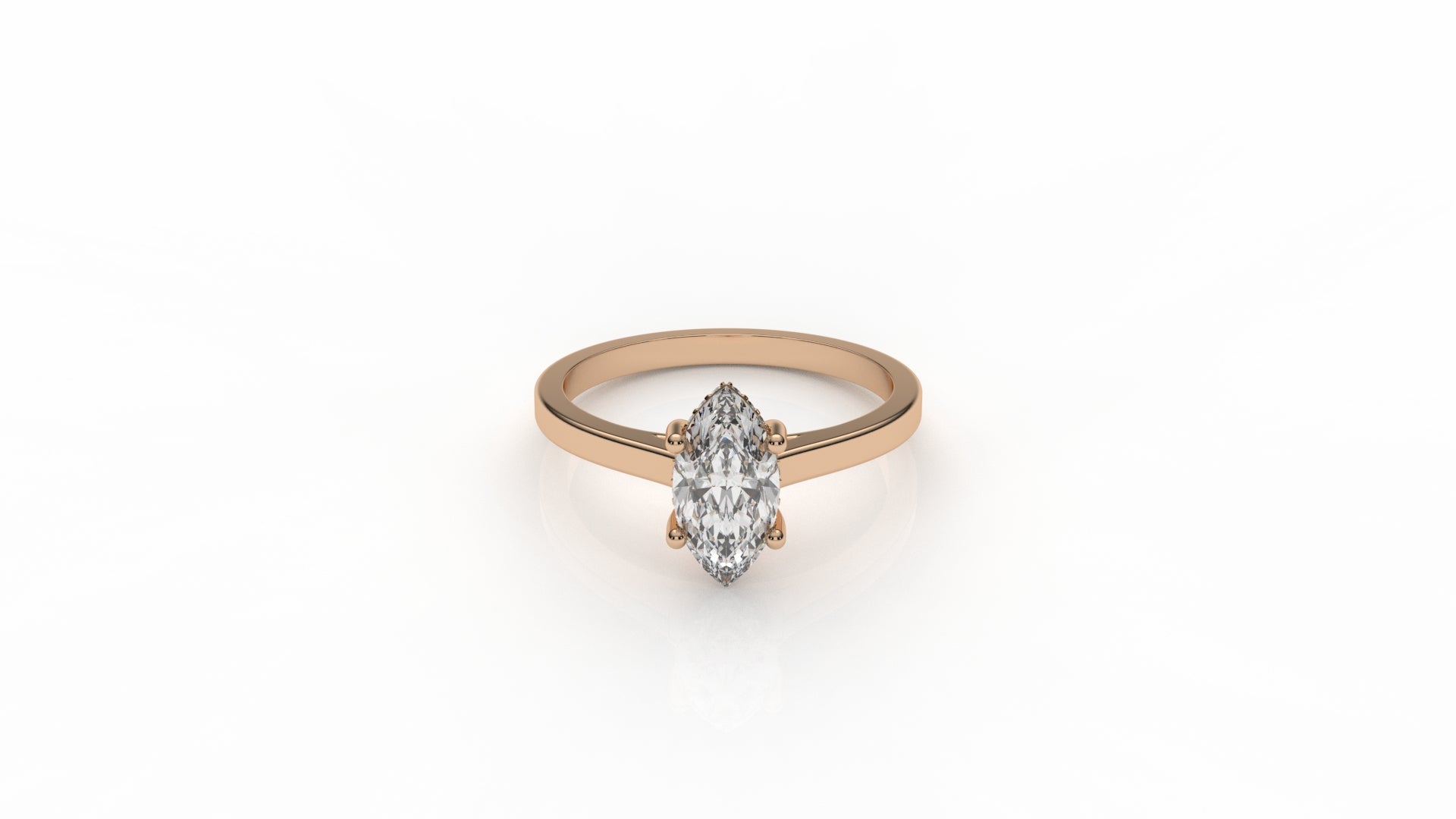 Rose gold ring with diamond GLAM NYC
