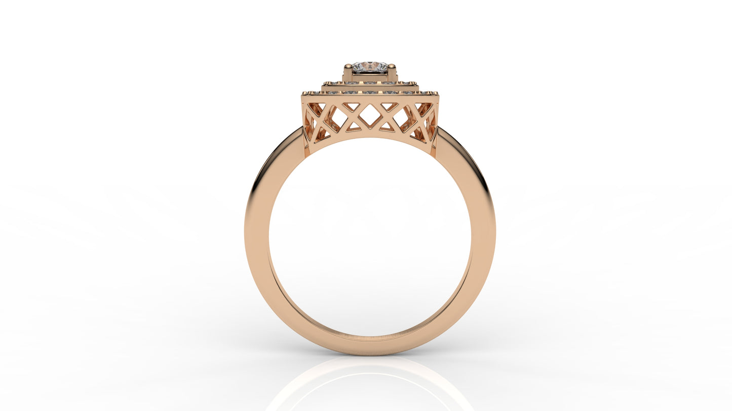 Rose gold ring with diamond GLAM NYC