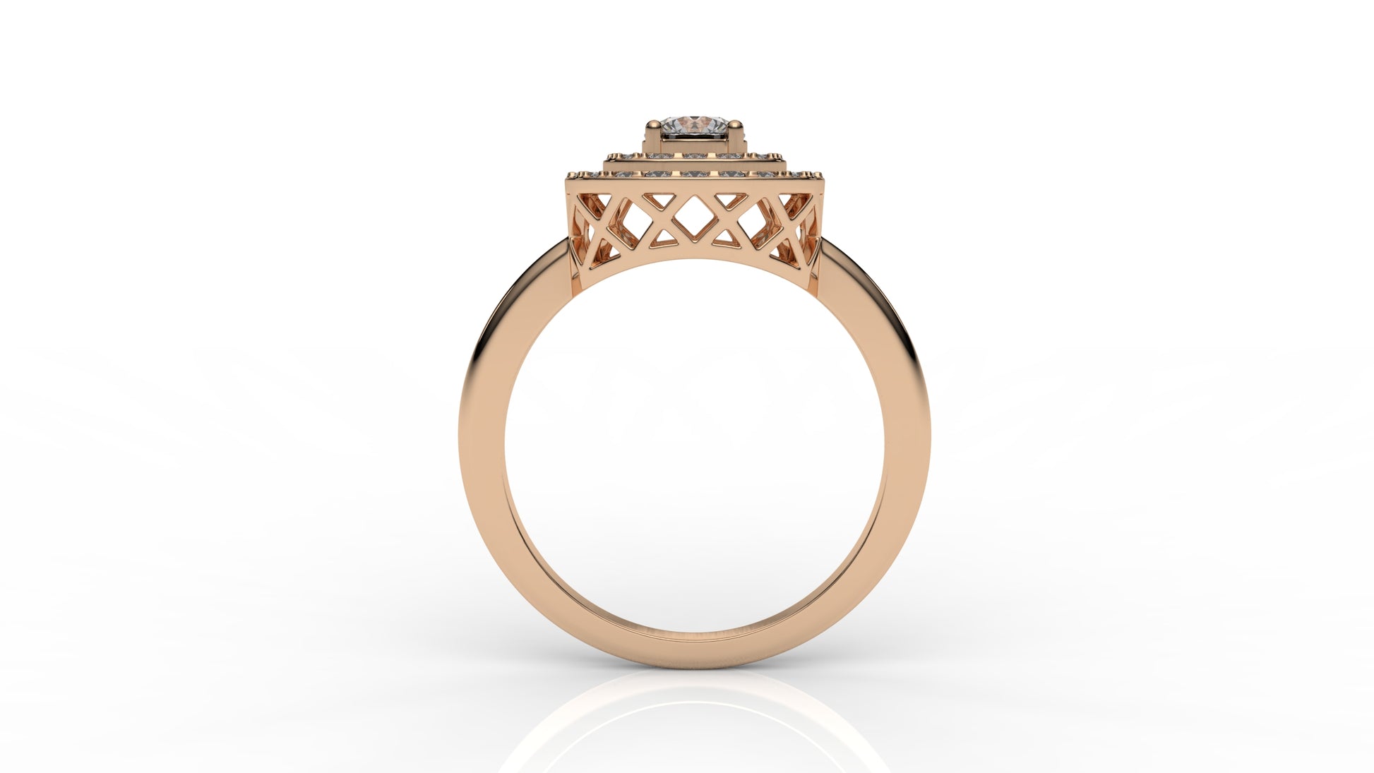 Rose gold ring with diamond GLAM NYC