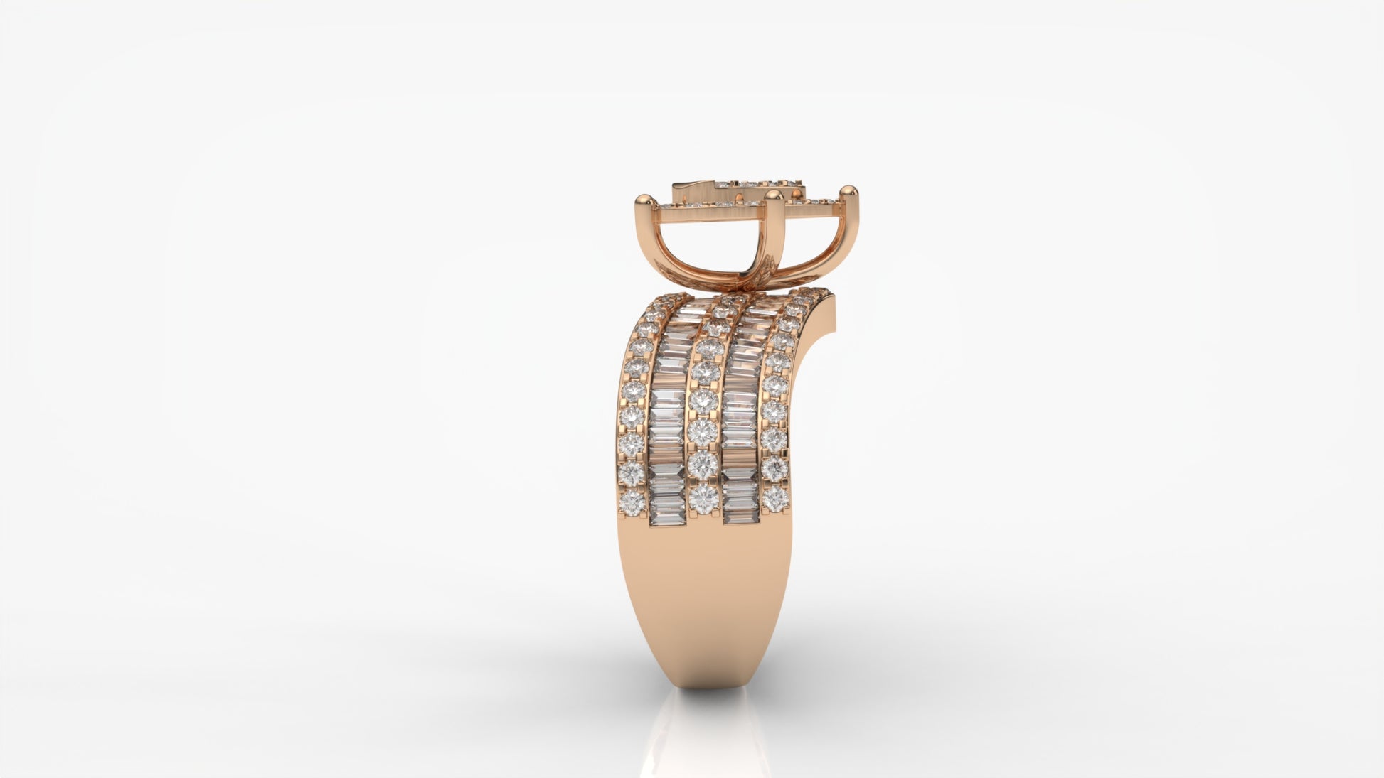 Rose gold ring with diamond accents GLAM NYC