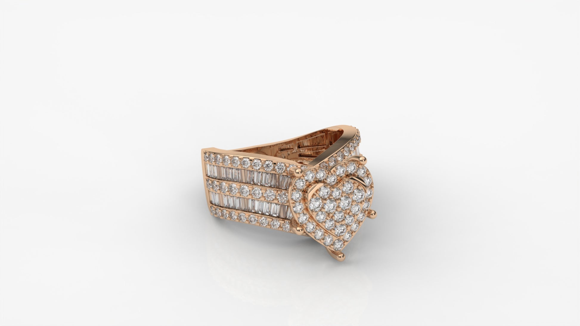 Rose gold ring with diamond accents GLAM NYC