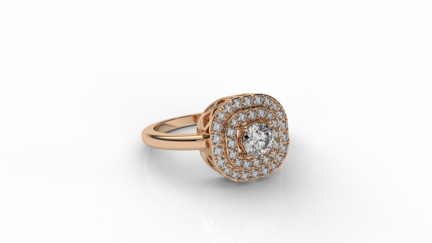 Rose gold ring with diamonds GLAM NYC 