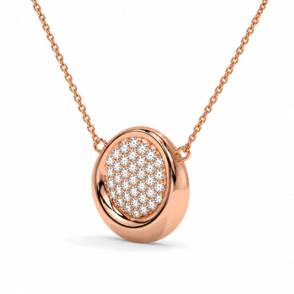 Round Cluster Diamond Pendant Necklace – 0.56 CTW Rose Gold Half Chain Cross