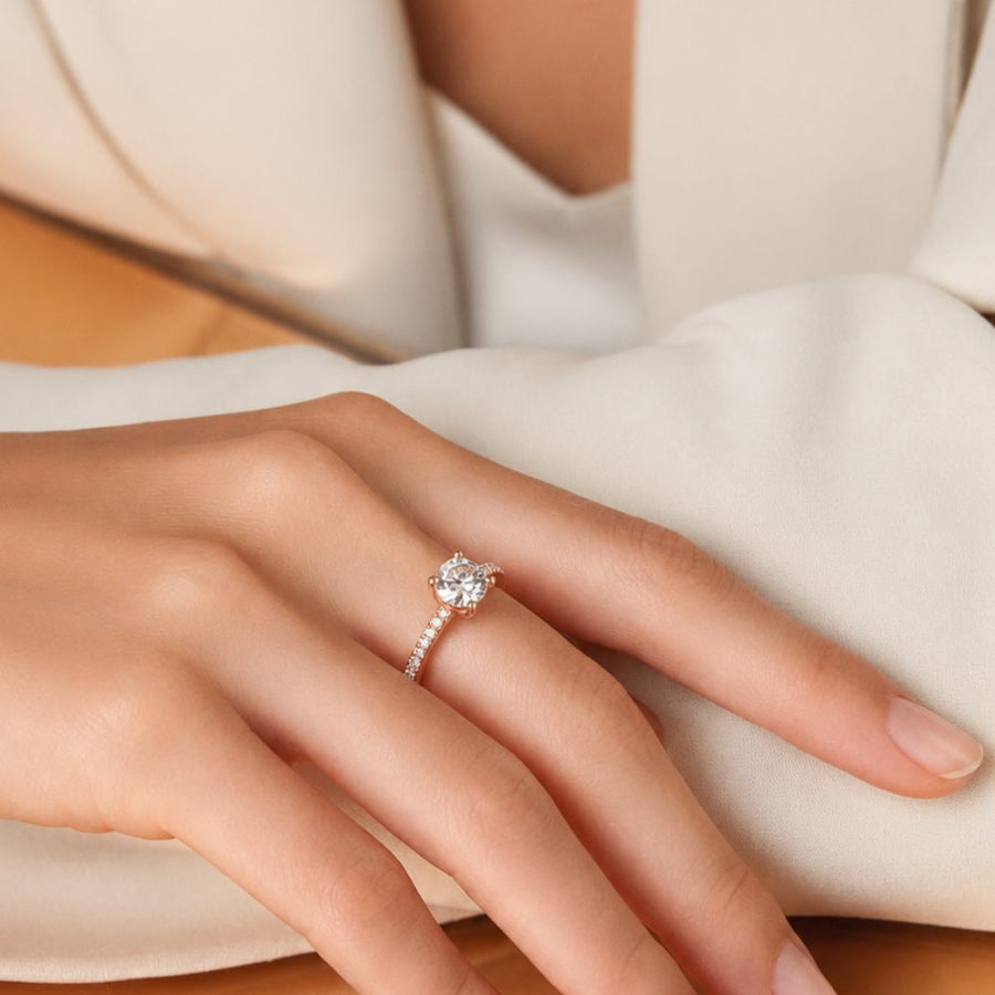 Round Cut Lab Grown Diamond Engagement Ring
