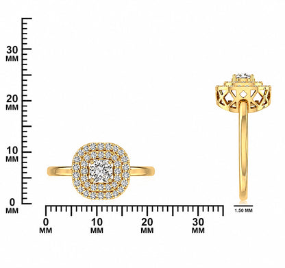 Round Halo Diamond Engagement Ring – 0.73 CTW - SCALE